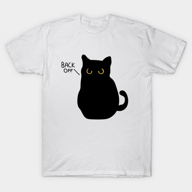 Grumpy angry black cat T-Shirt by Sourdigitals